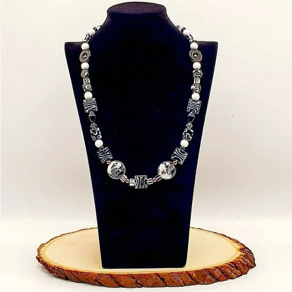 Animal print jungle statement necklace